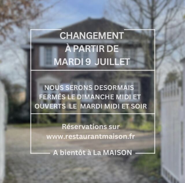 nous sommes ouverts du mardi midi au samedi soir