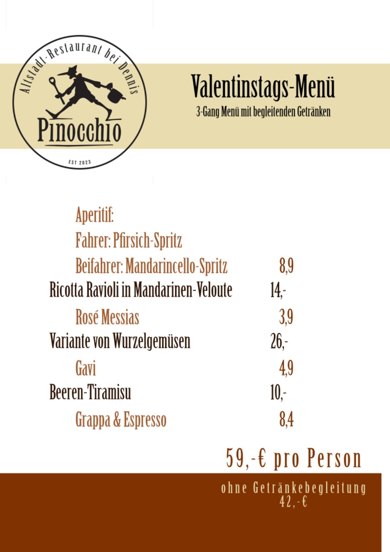 Valentinstag 2025 - vegetarisches Menue