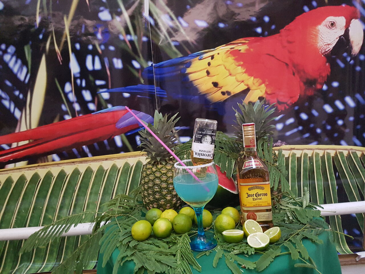 CORONITA BLUE O MARACUYÁ: para 1 persona.
Blue o maracuyá, tequila y limón.