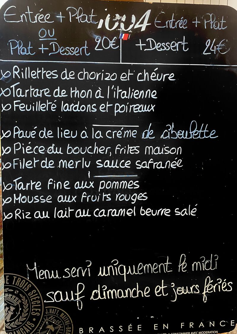 Menu du midi du 23/03 au 28/03