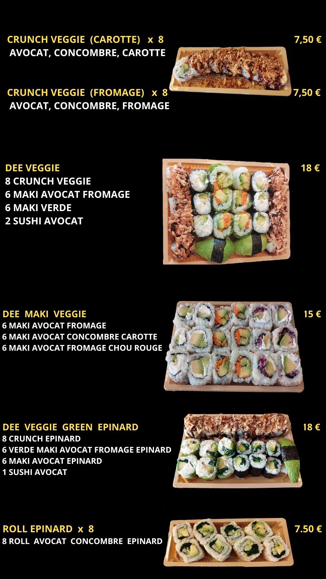 NOS SUSHIS 100 % VEGGIES