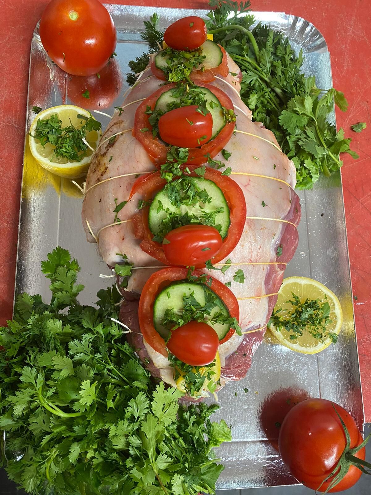 Gigot désossé farci 