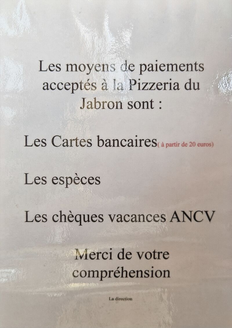paiements acceptés