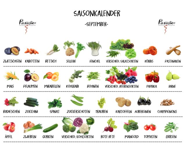 Saisonkalender September 
