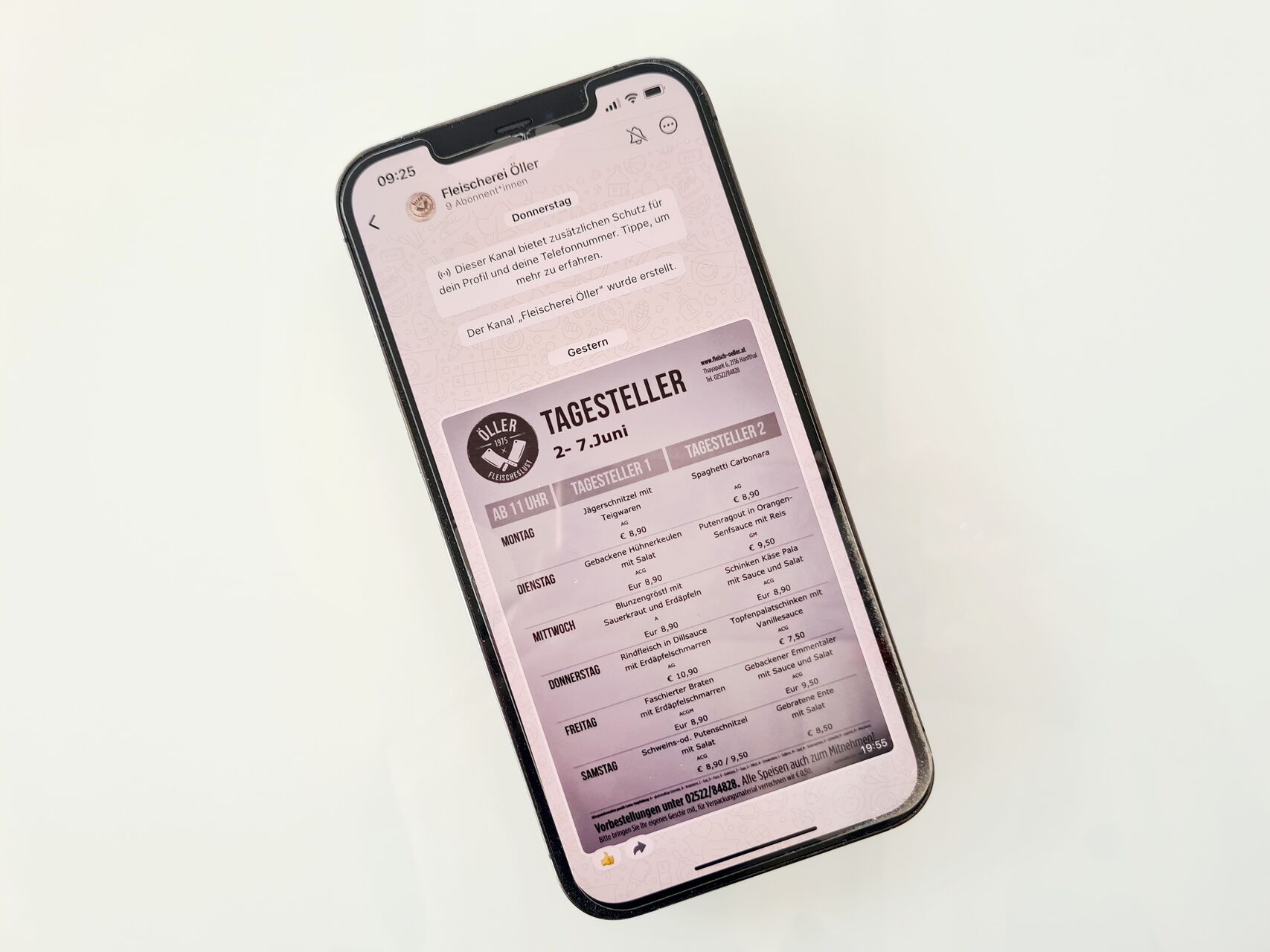 Menüplan per WhatsApp ?