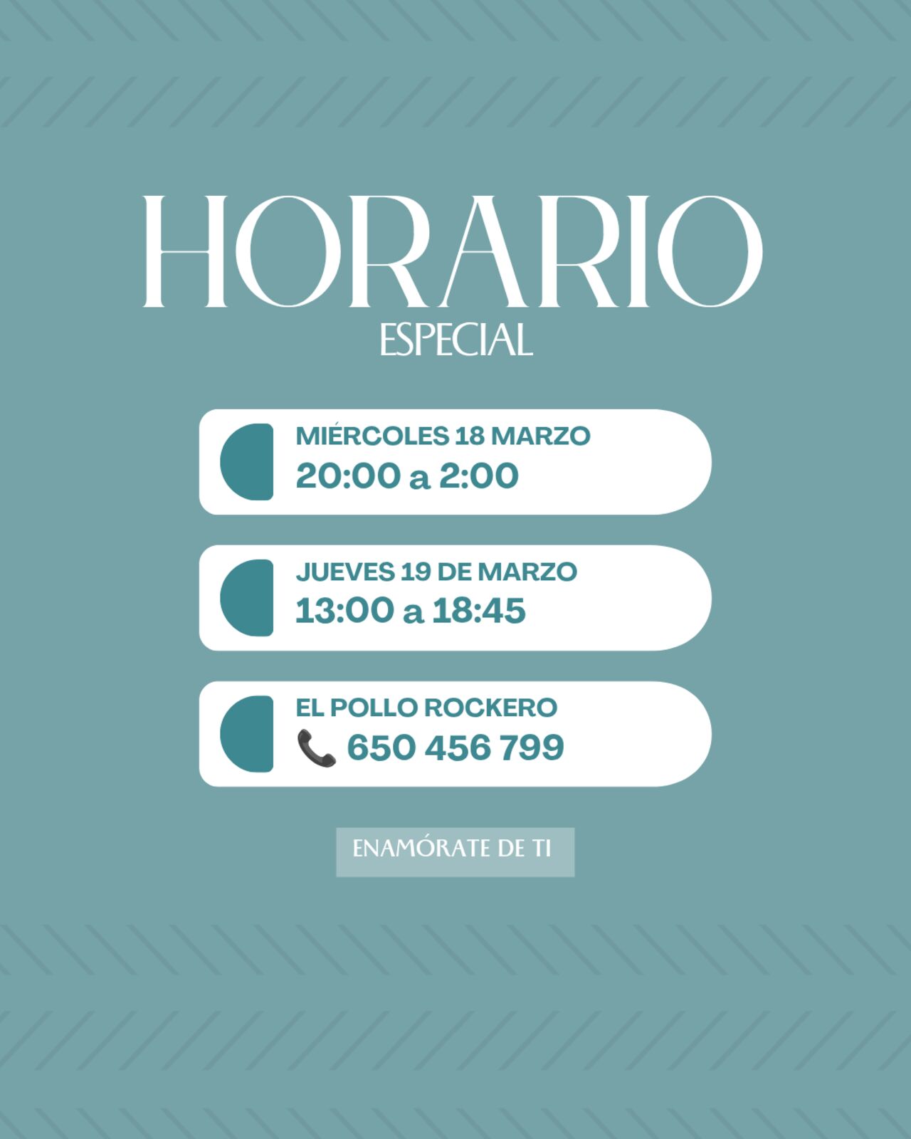 HORARIO ESPECIAL