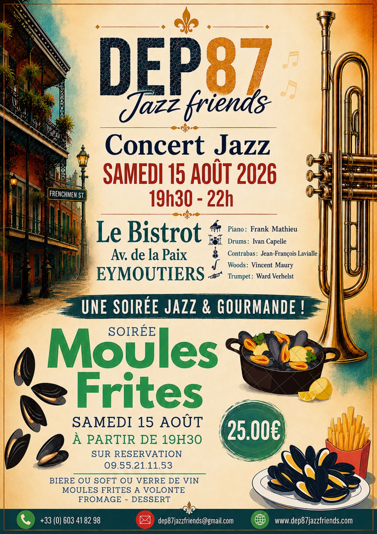 Soirée jazz et moules frite