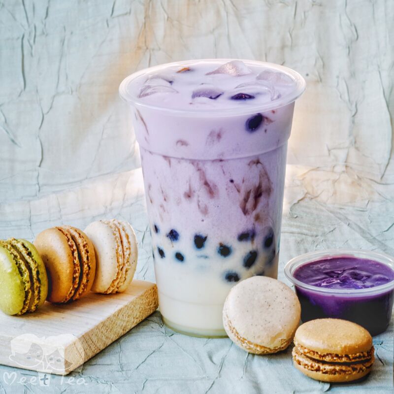 Taro Latte avec haricots rouges