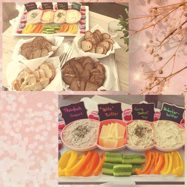 Rohkost Sticks mit Quark und Brot