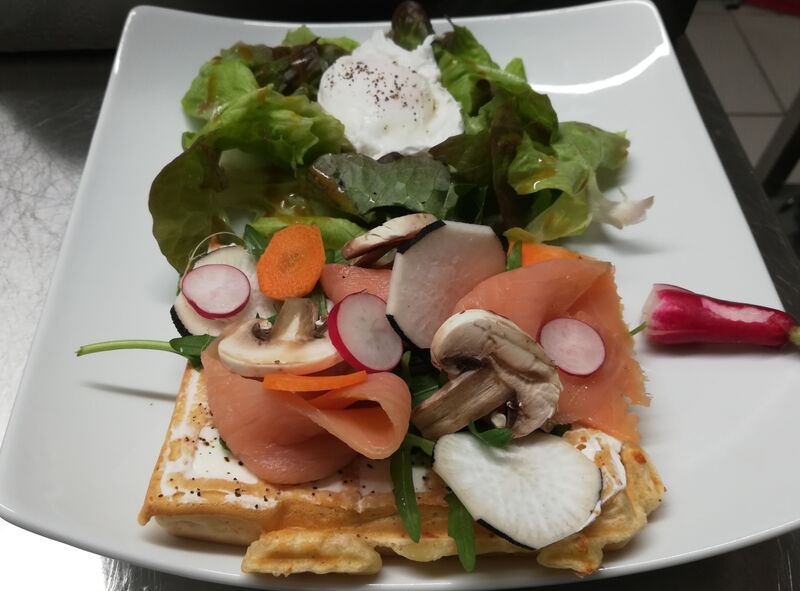 Exemple d'assiette salée de notre formule brunch (choix végétarien possible)