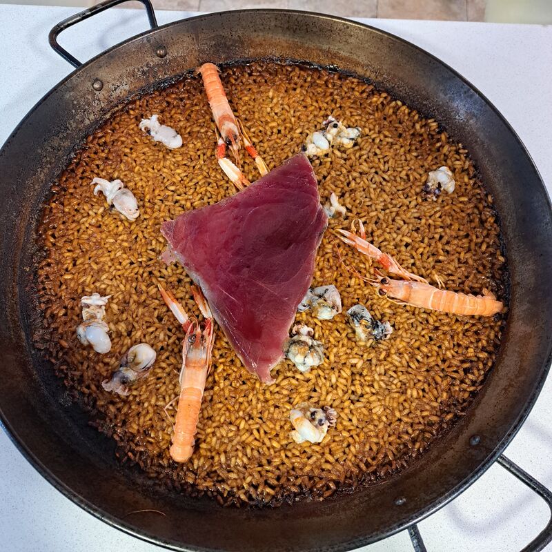 Arroz con puntilla, cigaleta y atún Balfego