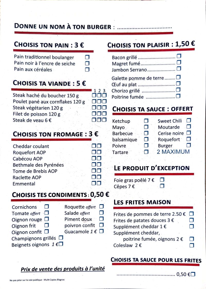 Notre liste d'ingrédients 