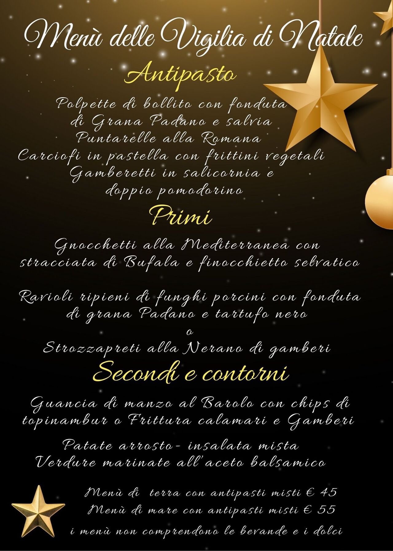 MENU DELLA VIGILIA