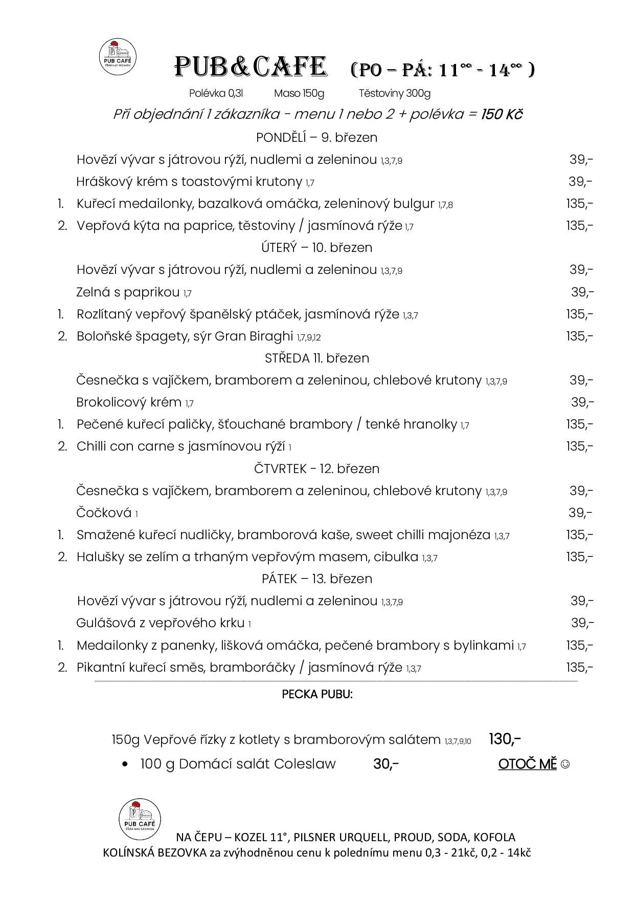 Denní menu od 9. březen