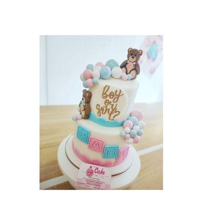 Gender Reveal cake Oursons