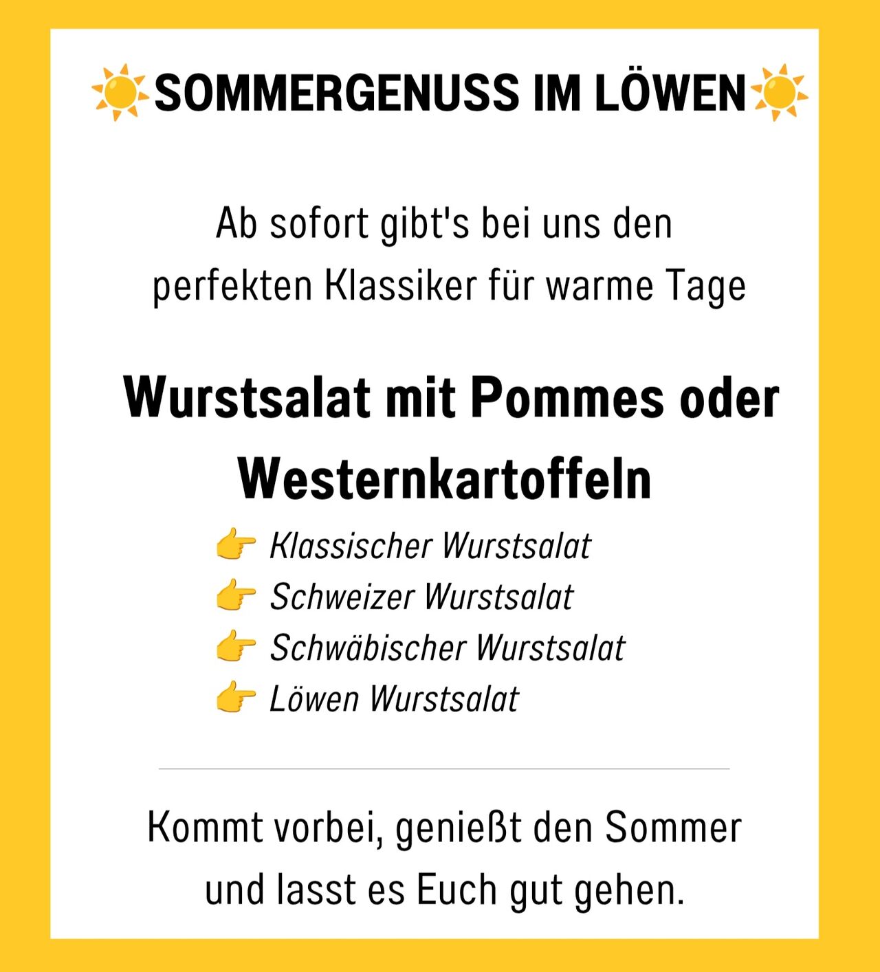 ☀️ Sommergenuss im Löwen ☀️
