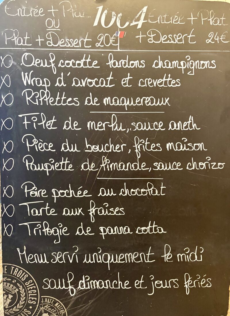 Menu du midi du 30/08 au 05/09