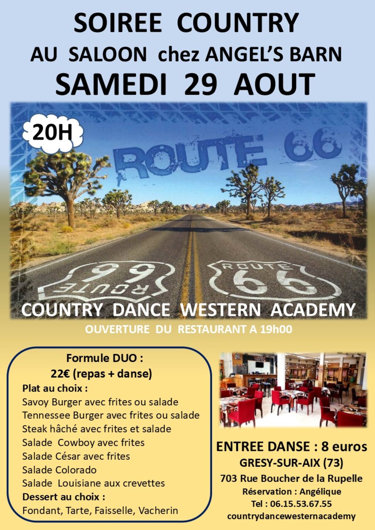 SAMEDI 29 AOUT : SOIREE COUNTRY