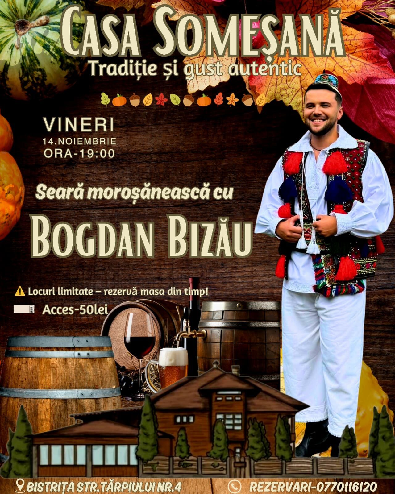 Vineri.14.Nov.2025 Petrecere Morosaneasca cu Bogdan Bizau