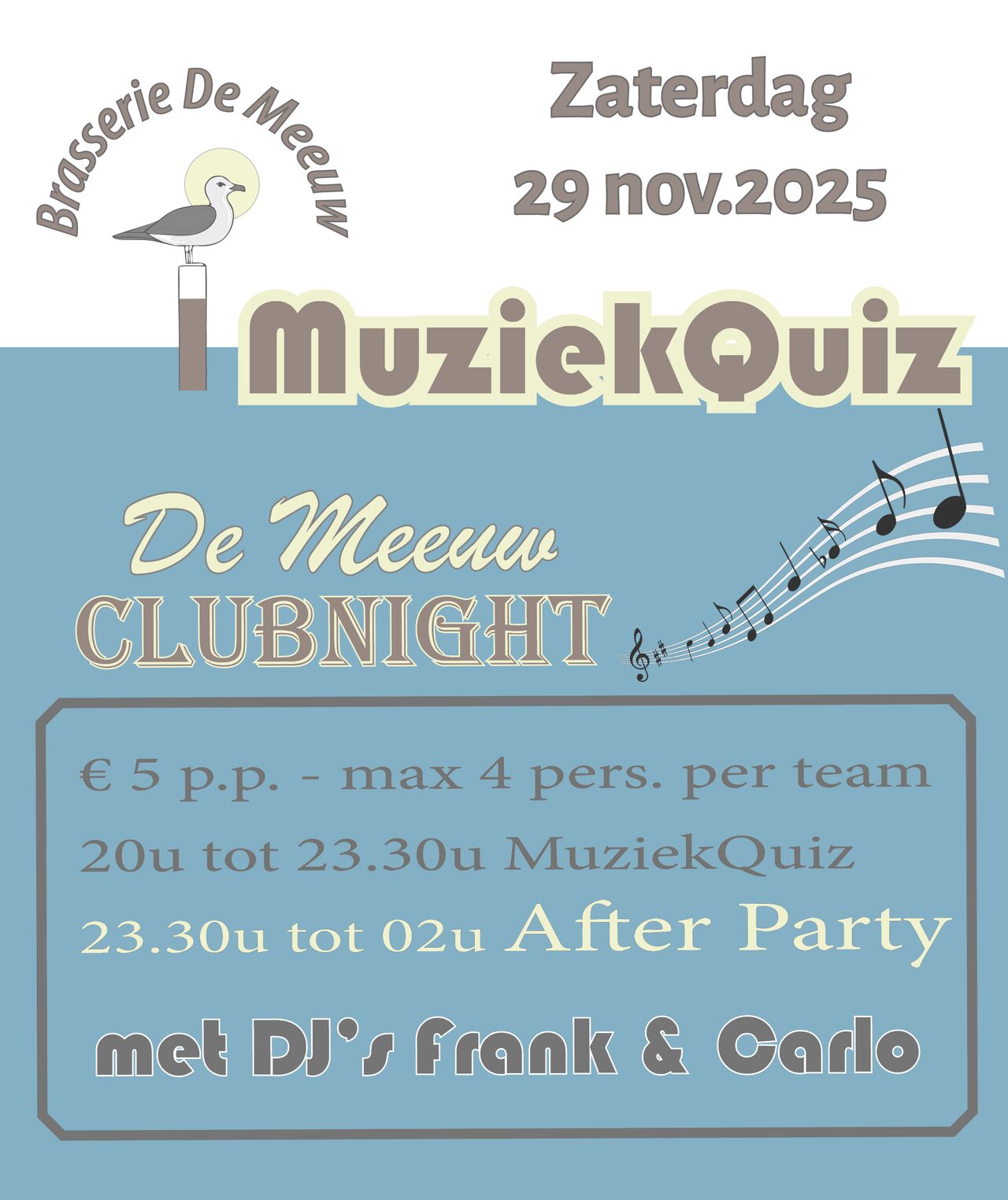 Muziekquiz - Zaterdag 29 November 2025