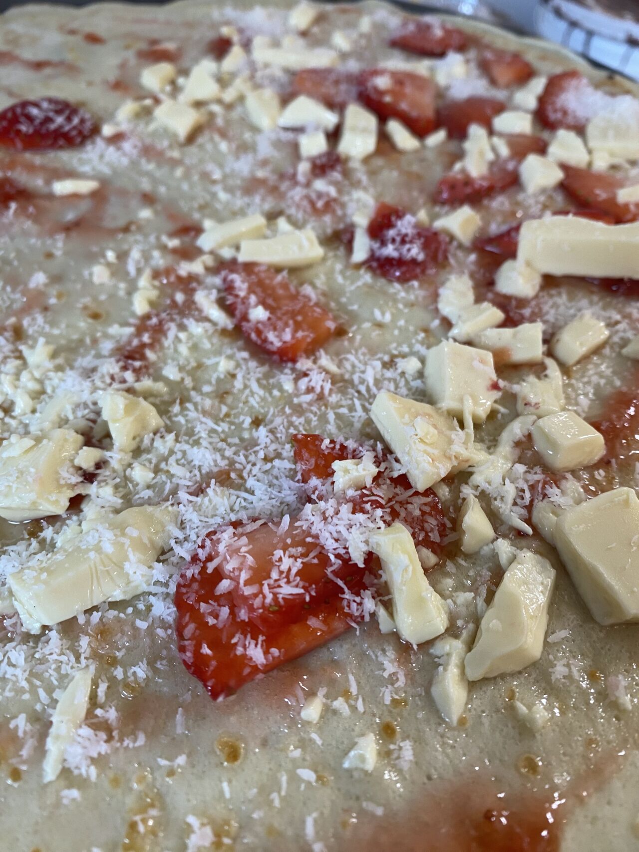 Palacinka Jahody, kokos a biela čoko