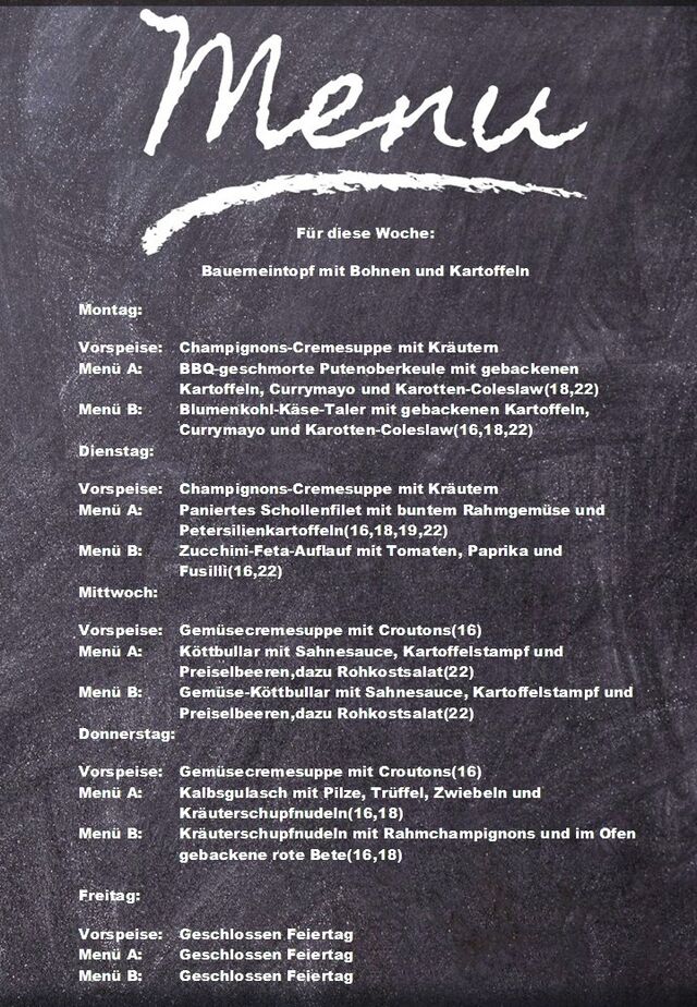 Speiseplan für diese Woche