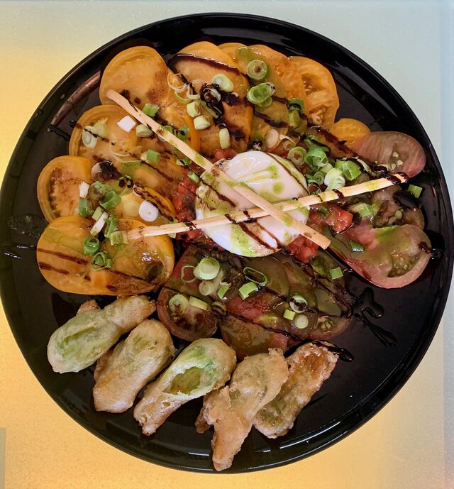 La tomate Mozzarella, fleurs de courgettes