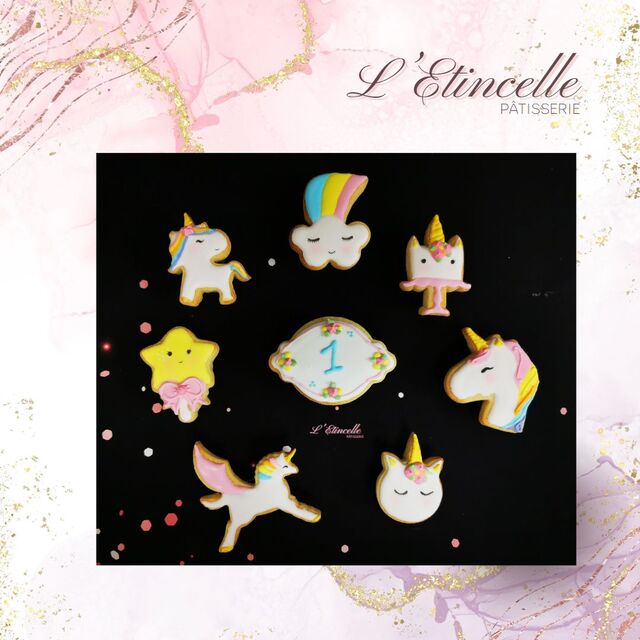 Sablés glaçage royal Thème Licorne