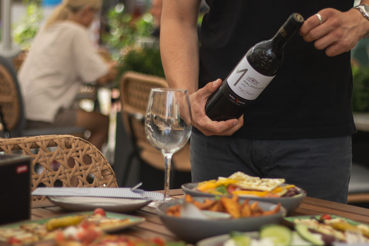 Griechische Tapas und Wein