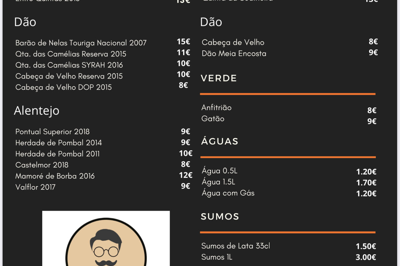 A nossa carta de Vinhos