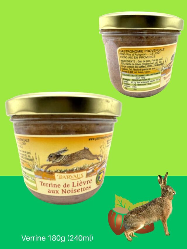 TERRINE de LIÈVRE aux Noisettes - 180g - 240ml