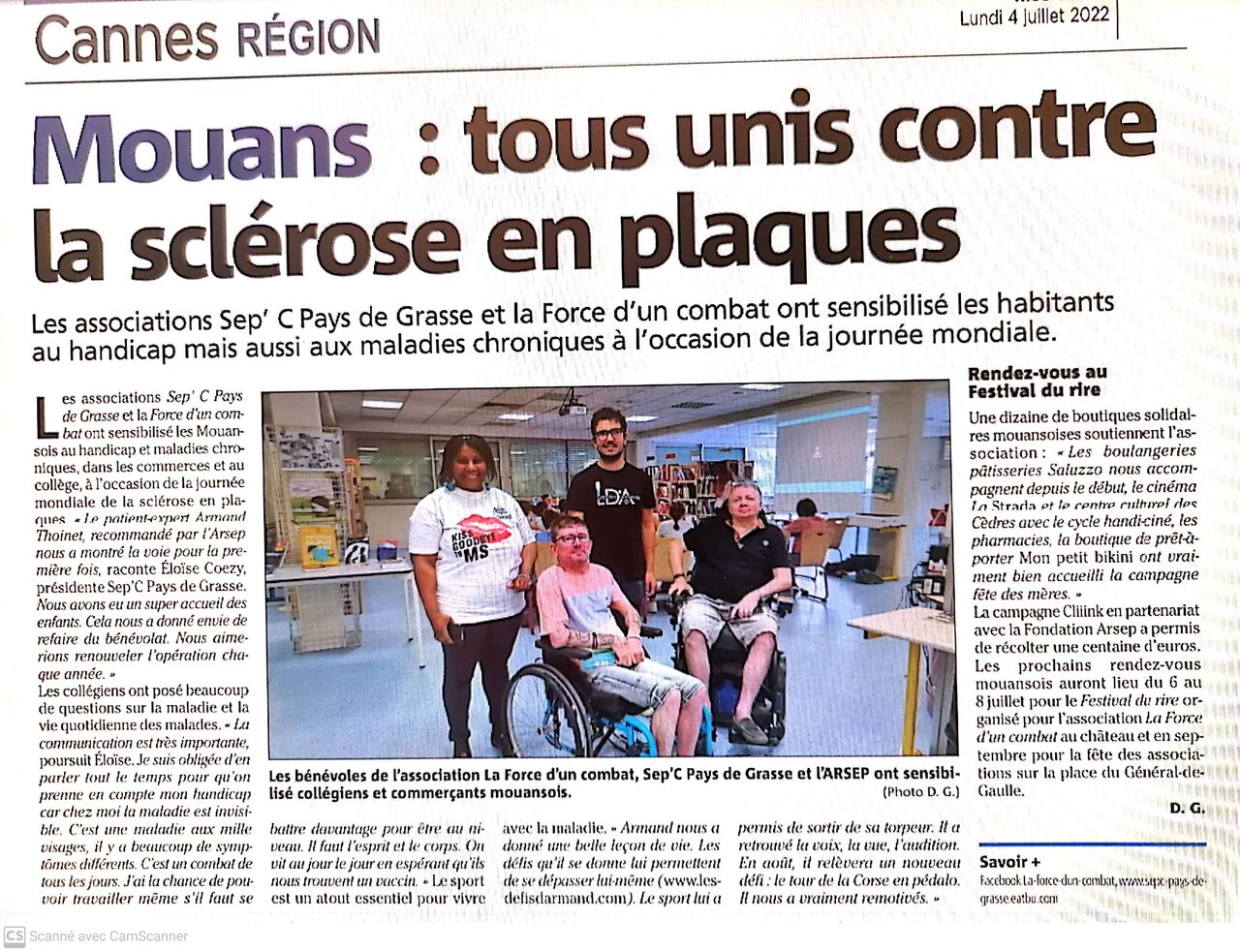 Sensibilisation des écoles du Pays de Grasse du 10 au 11/05/2022.