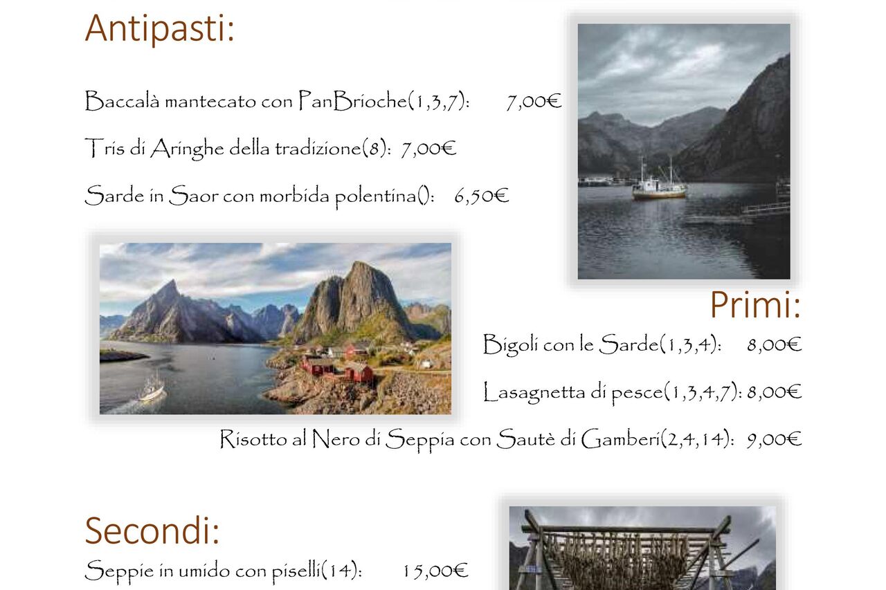 MENU DELLE CENERI