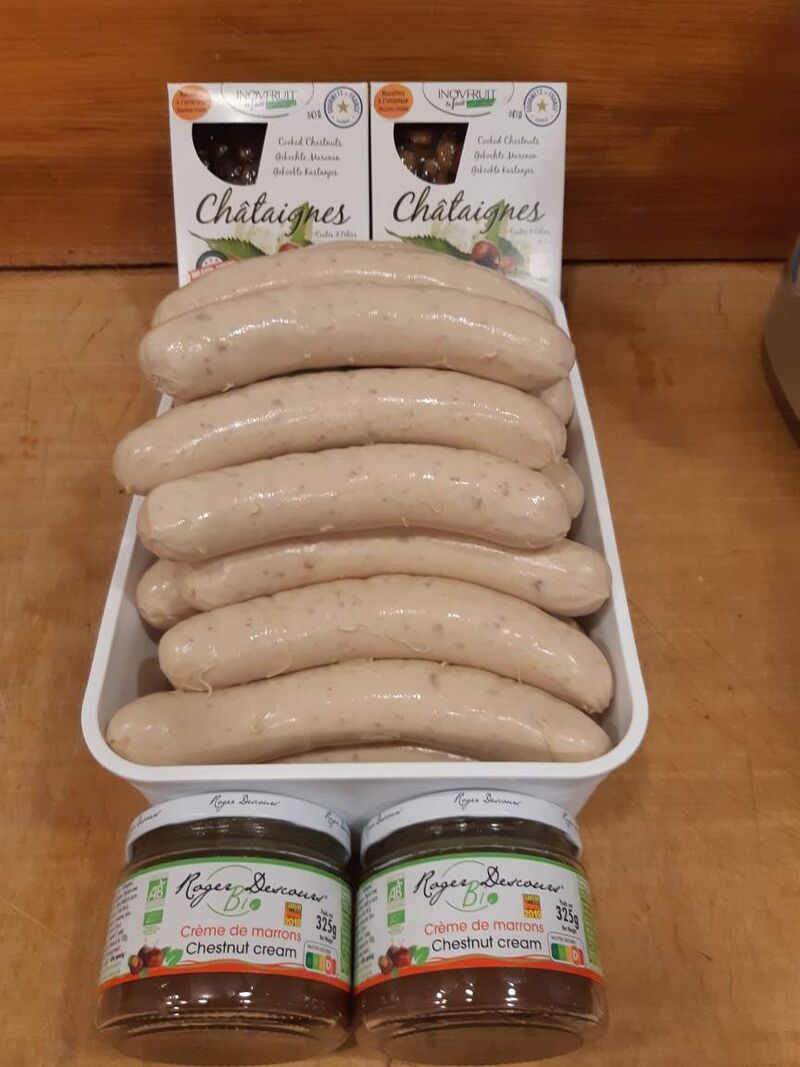 Nouveauté de l'automne, boudins blancs aux châtaignes. 