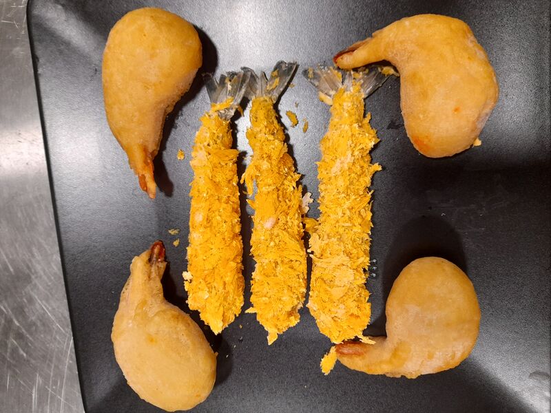 Crevettes en beignets et Panées