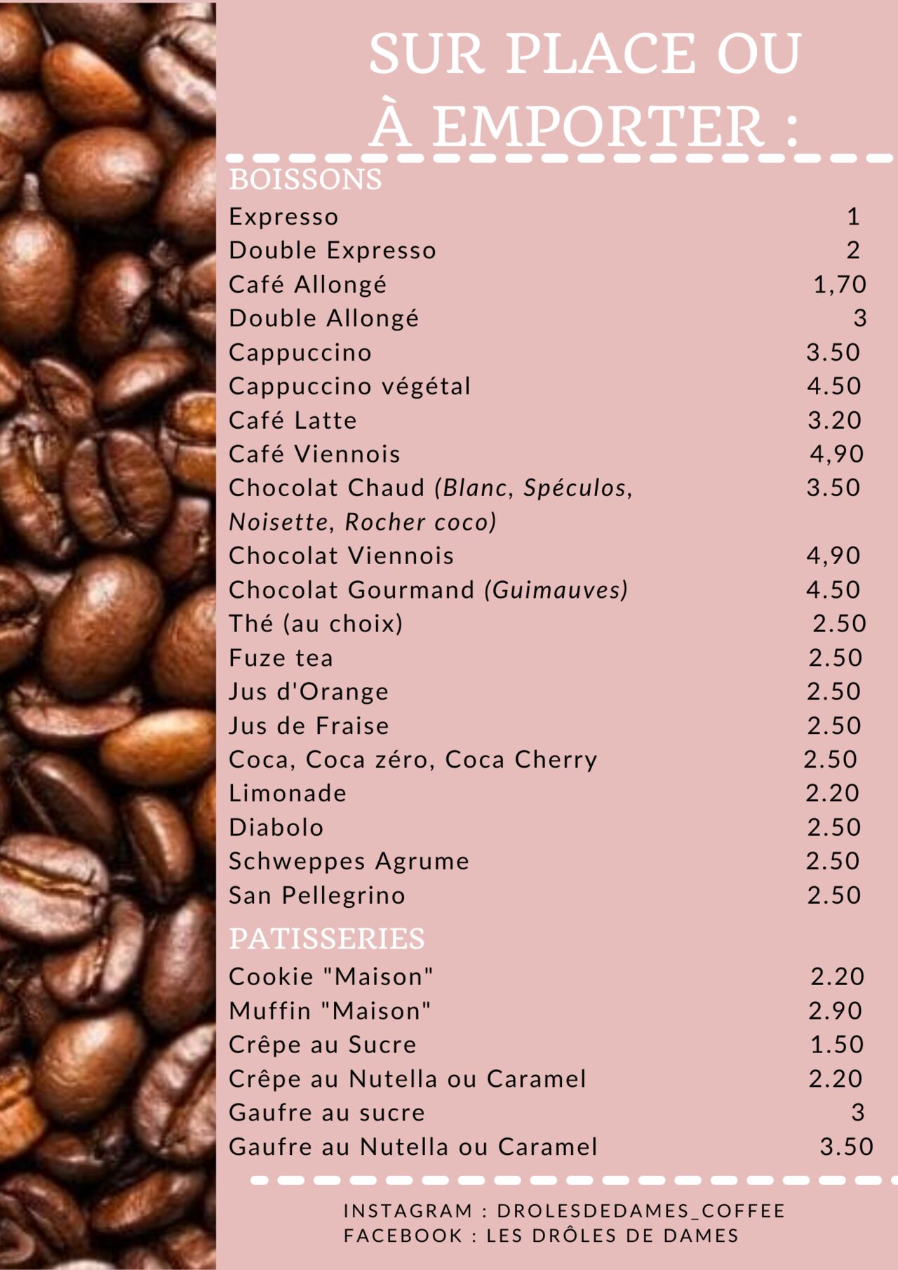 Carte des consommations !