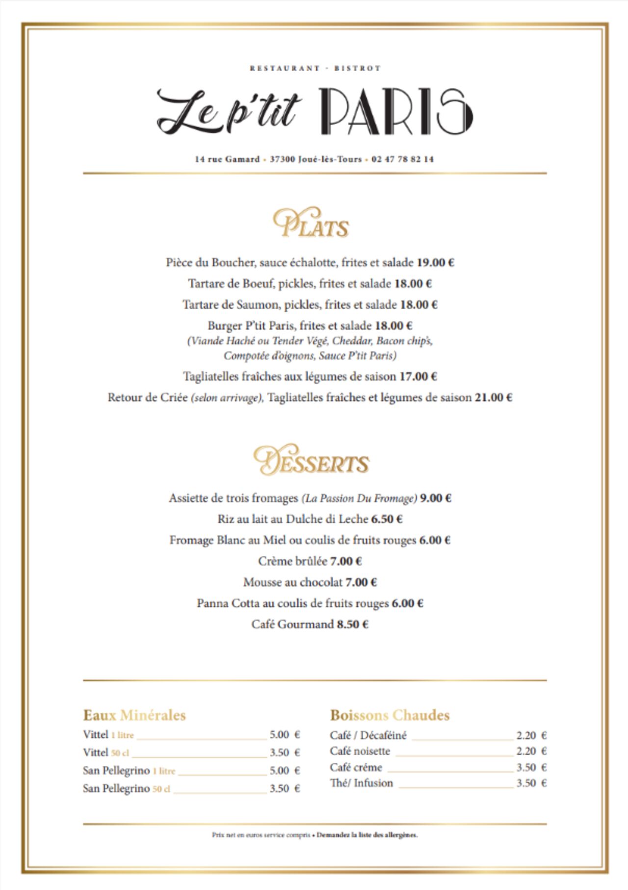 Découvrez nos plats et desserts