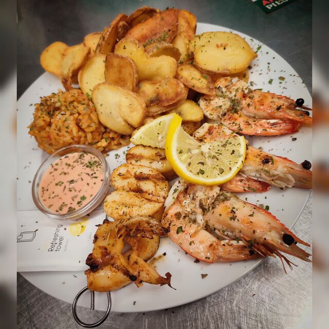 Kalamari und Scampi vom Grill