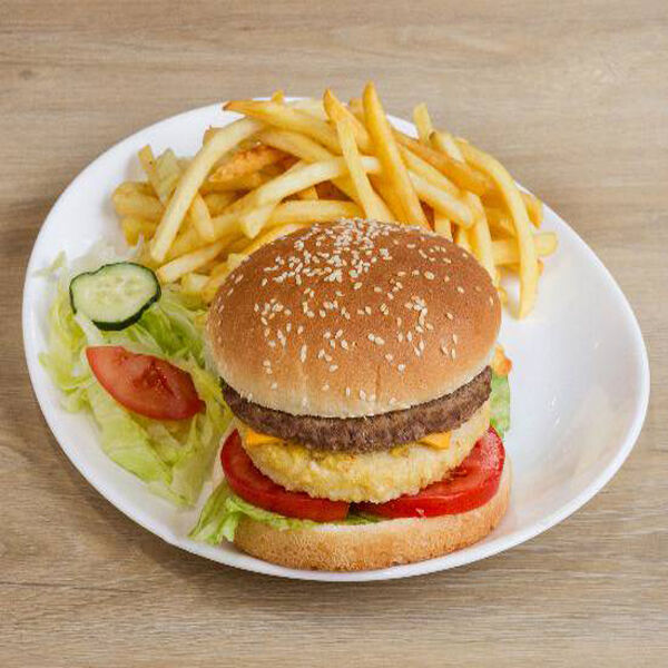 N°13 - Menu Cheese Burger Maxi
Servis avec frites et boisson 33 cl au choix.