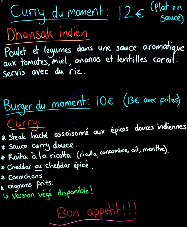 Burger/curry du moment 