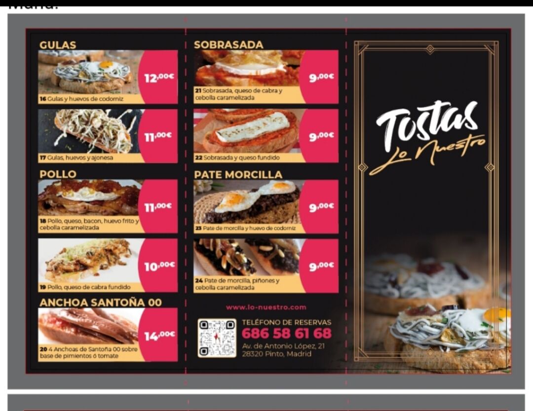 CARTA DE TOSTAS