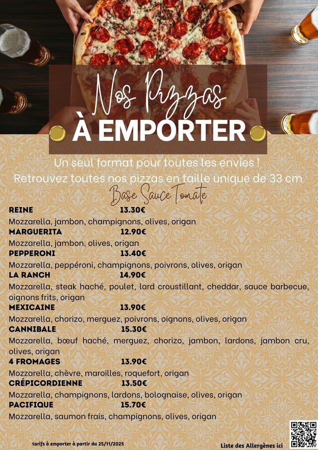 Nos pizzas base Tomate