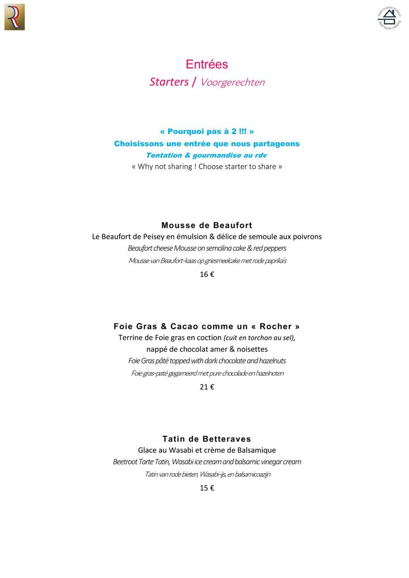 Nos Entrées
