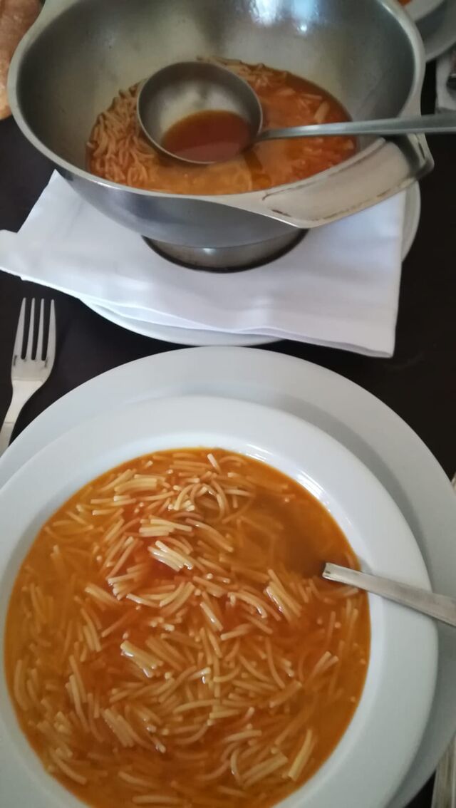 Sopa de cocido, exquisita...