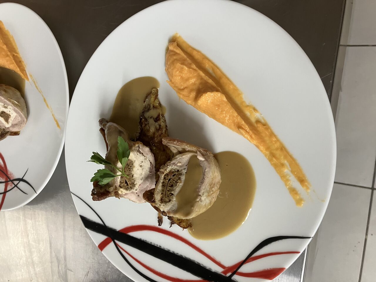 Caille farcie morilles