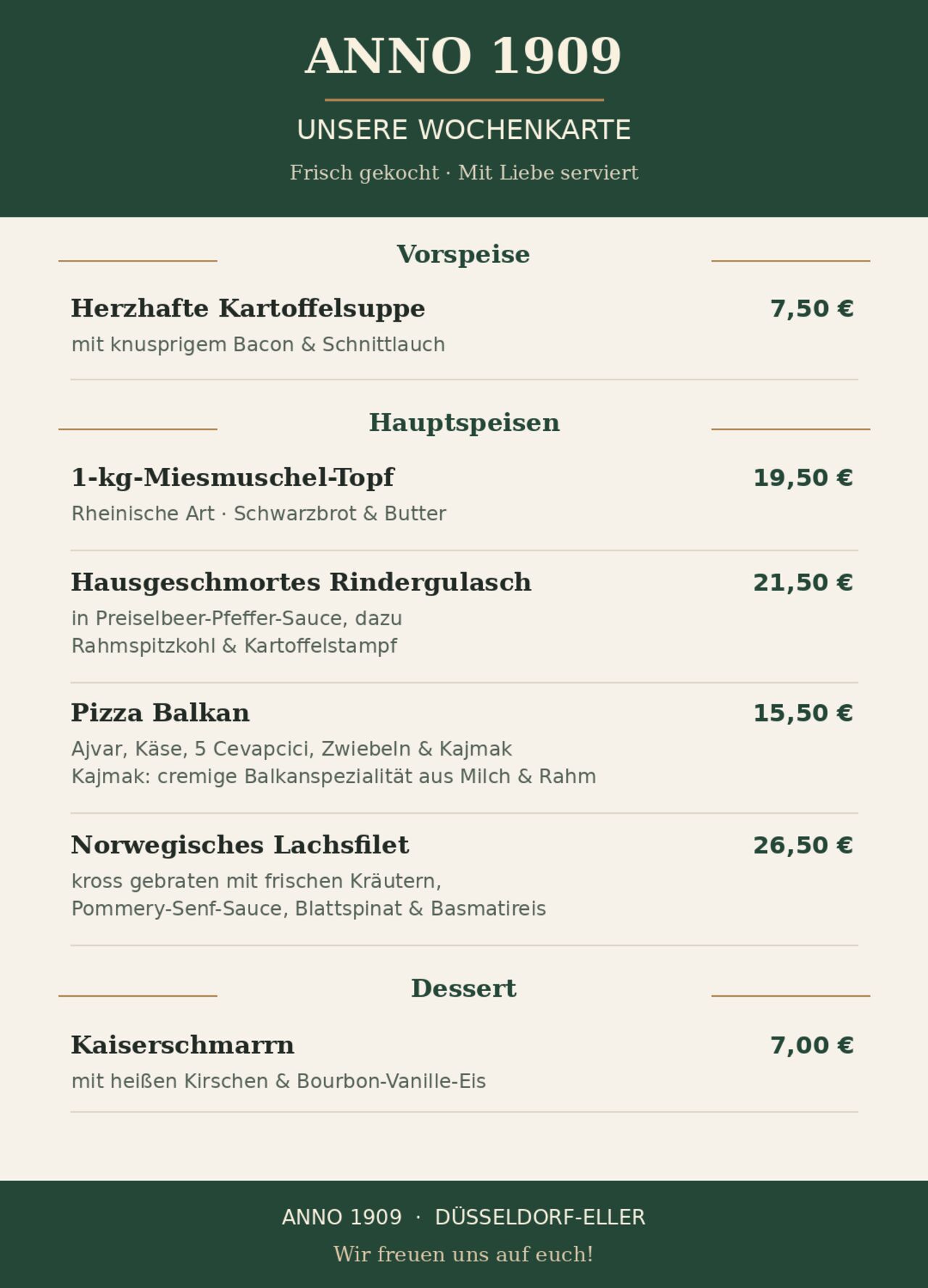 2-Wochenkarte ab 23.09.2026