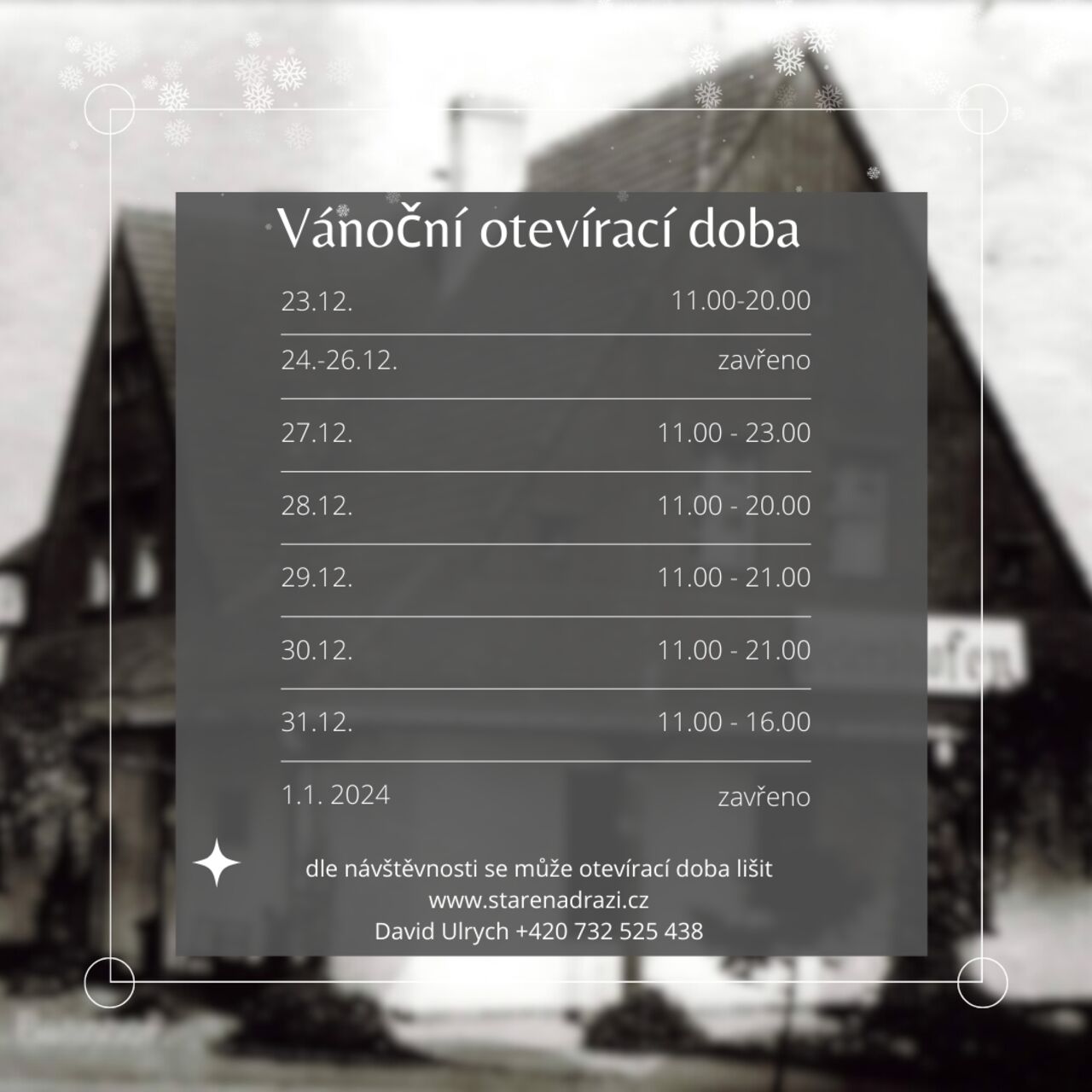 Vánoční otevírací doba
