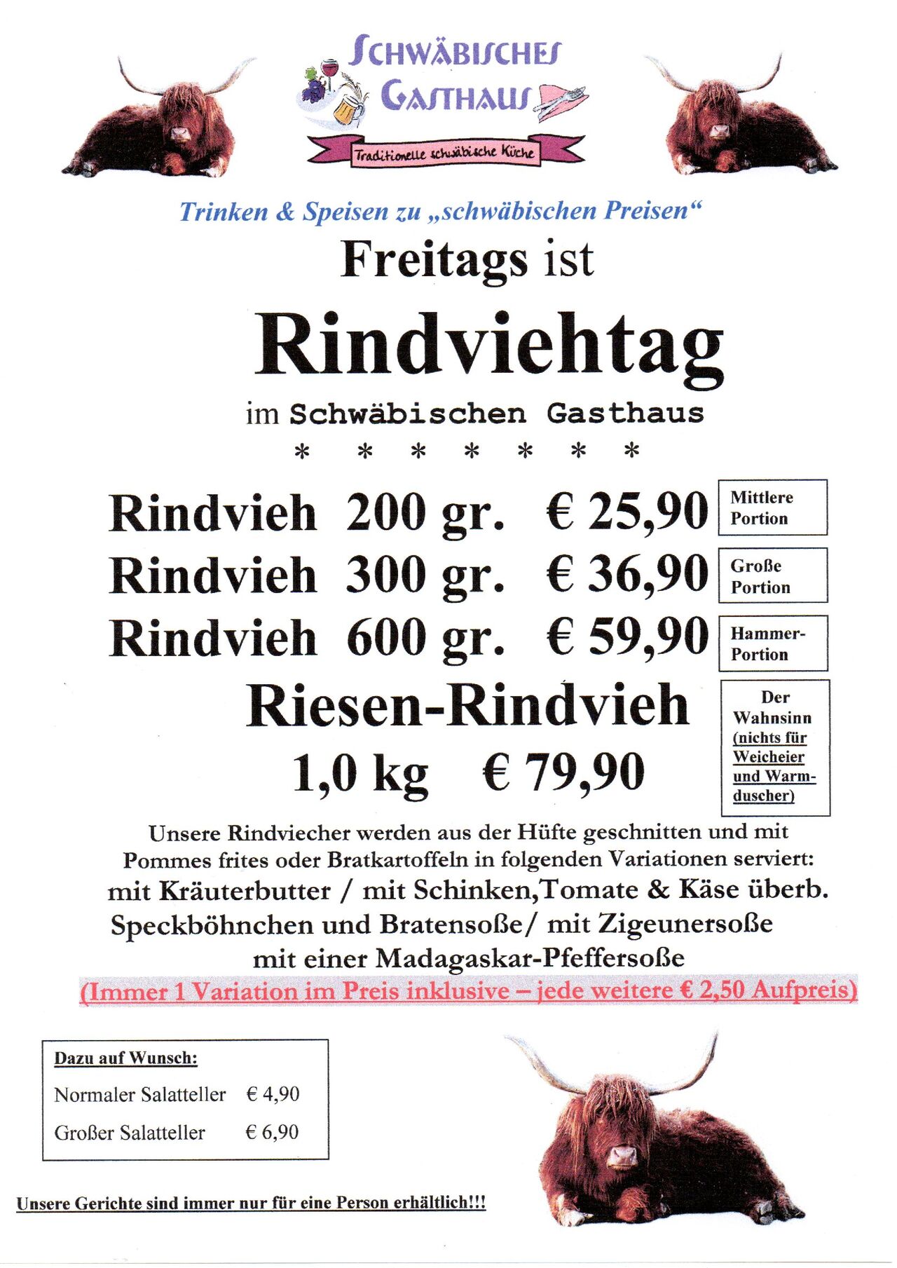 Freitag ist Rindvieh-Tag