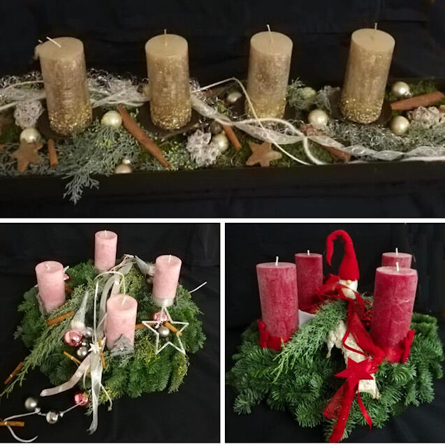 Adventskränze aus unserer Floristik-Werkstatt