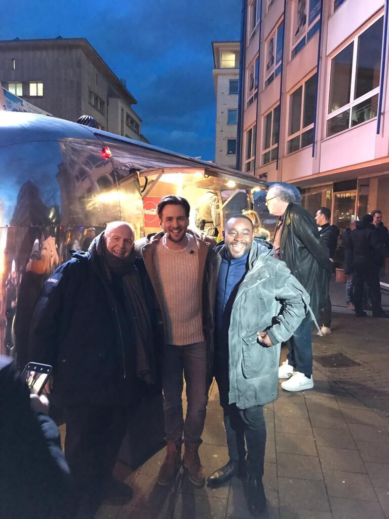 Dreharbeiten für RTL mit Nelson Müller, Rainer Calmund und Alexander Klaws
